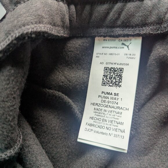 NWT Puma Men's Athletic Essentials Logo Regular Cotton Sweatpants in Black XXL - Picture 9 of 11